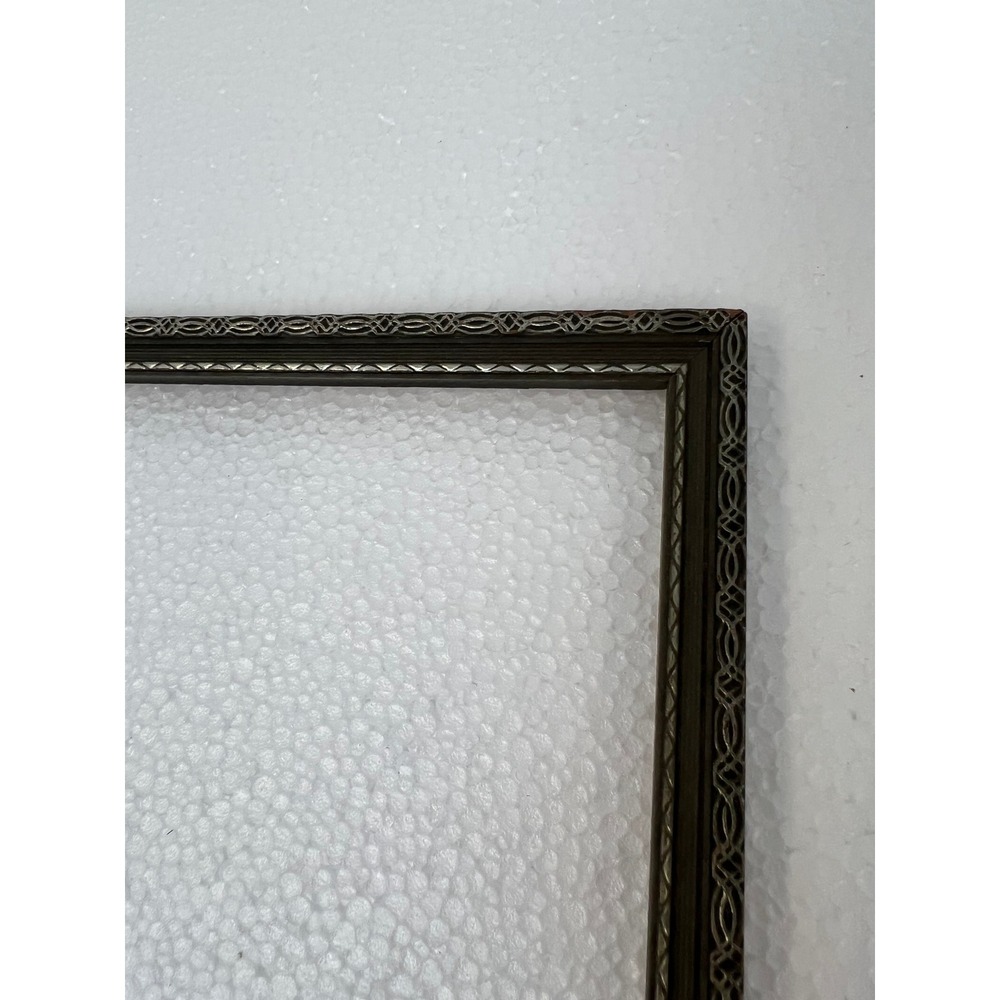 Vintage Carved Wood Picture Frame Art Deco Border Dark Brown 7.5x10 Inch antique - Picture 5 of 9